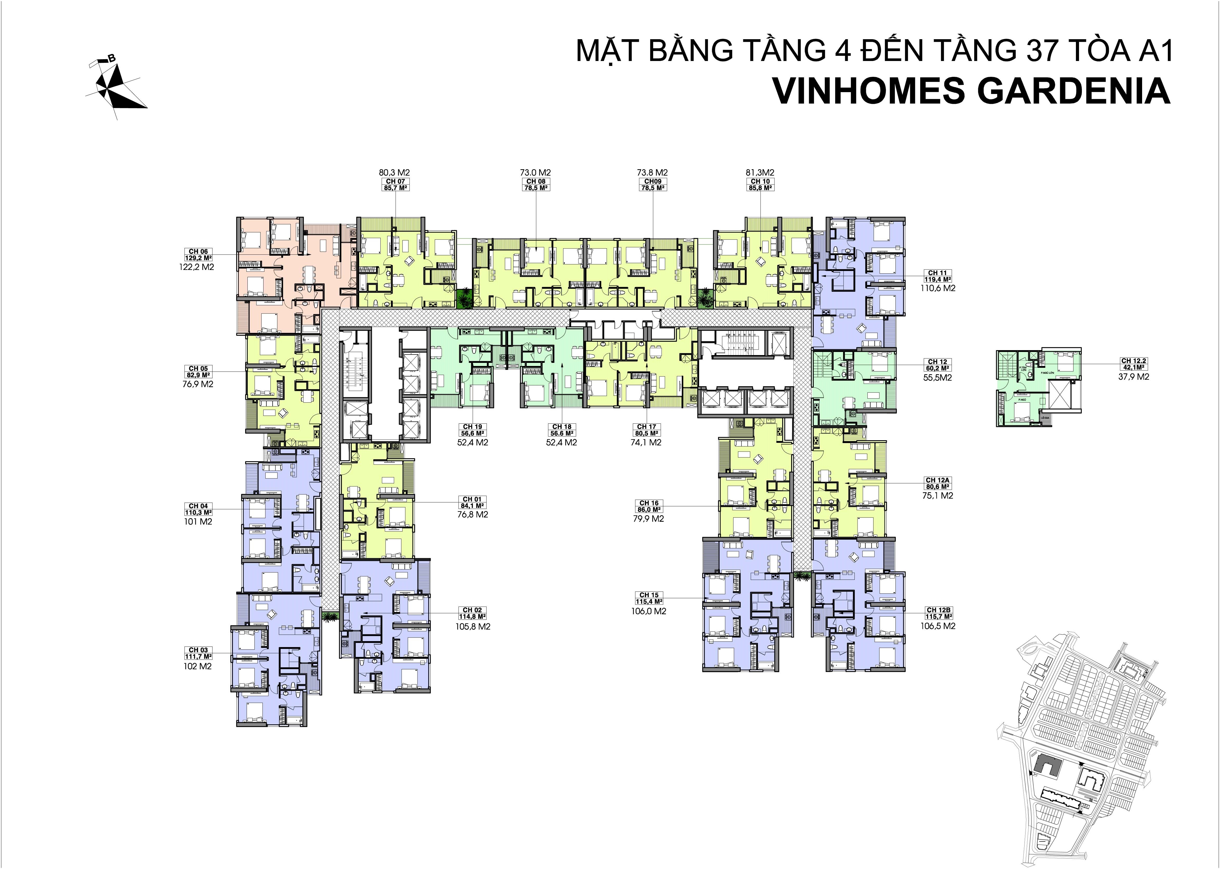 Mặt bằng Arcadia A1