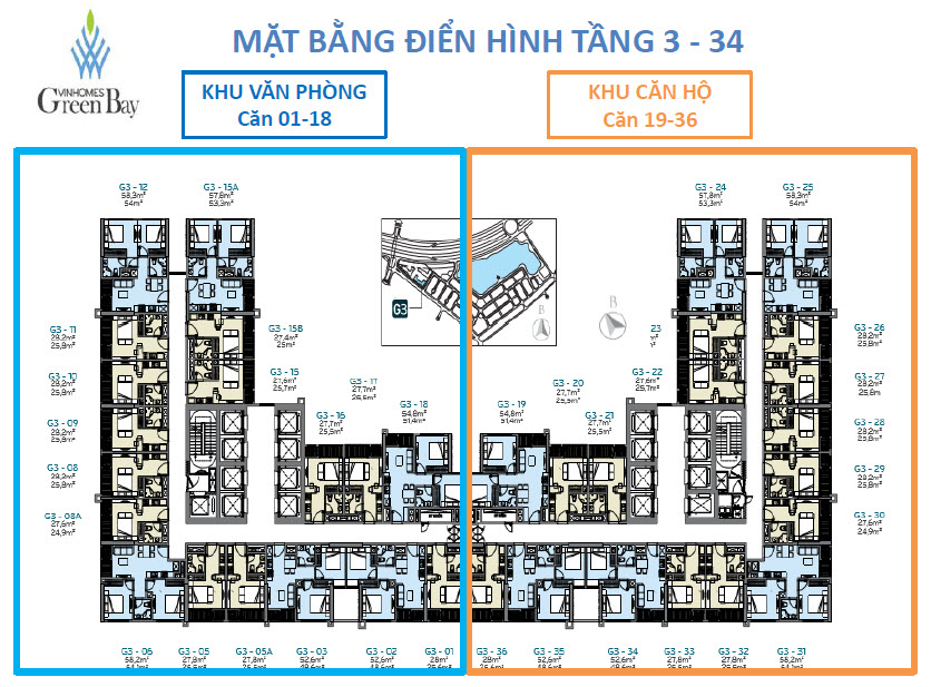 Máº·t báº±ng TÃ²a G3 Vinhomes Green Bay