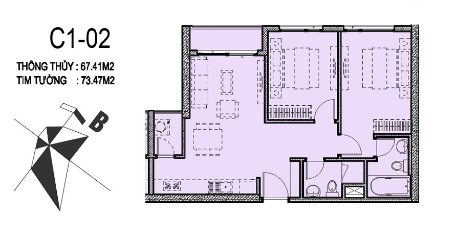 Căn hộ 02 tòa C1 Vinhomes D' Capitale Trần Duy Hưng