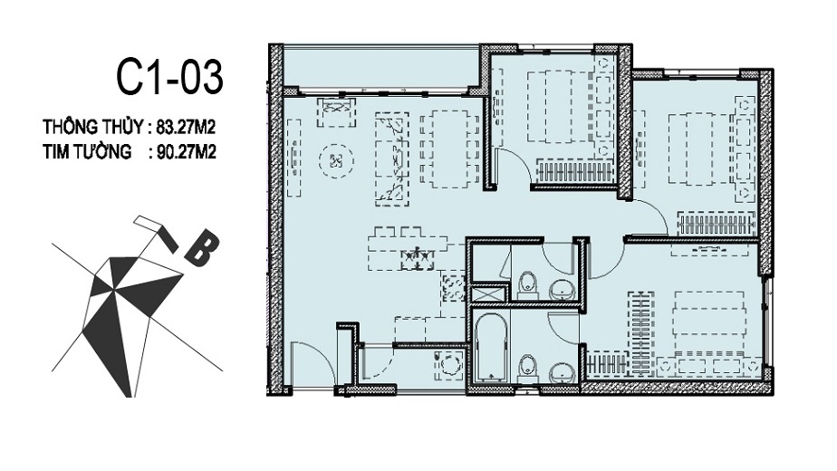 Căn hộ 03 tòa C1 Vinhomes D' Capitale Trần Duy Hưng