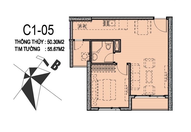 Căn hộ 05 tòa C1 Vinhomes D' Capitale Trần Duy Hưng