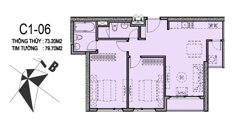 Căn hộ 06 tòa C1 Vinhomes D' Capitale Trần Duy Hưng