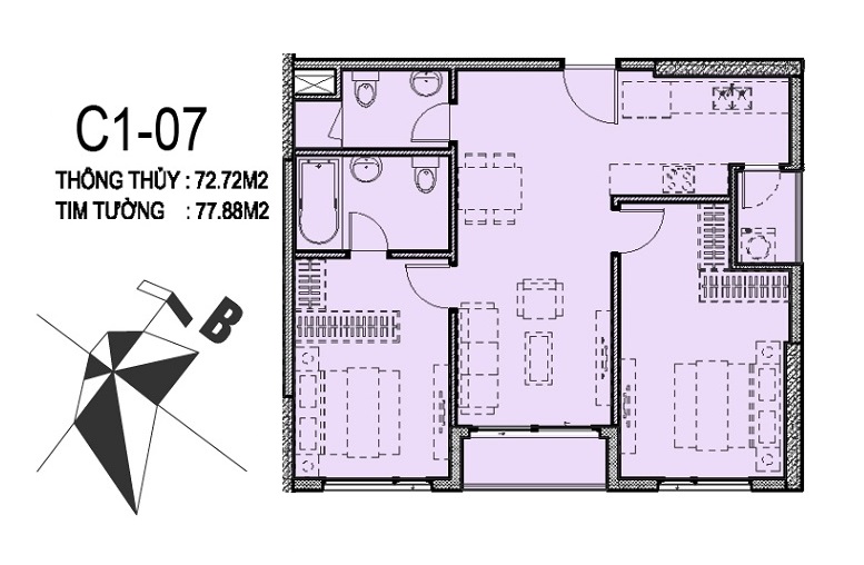 Căn hộ 07 tòa C1 Vinhomes D' Capitale Trần Duy Hưng