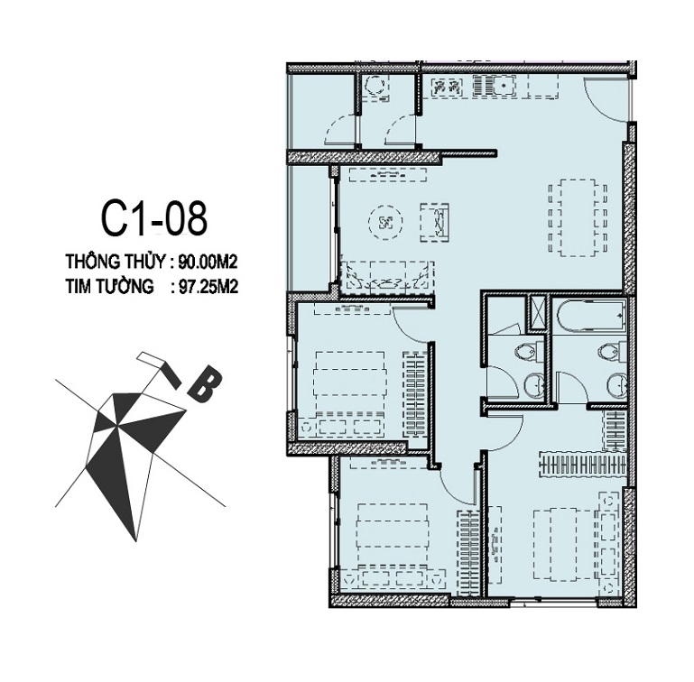 Căn hộ 08 tòa C1 Vinhomes D' Capitale Trần Duy Hưng