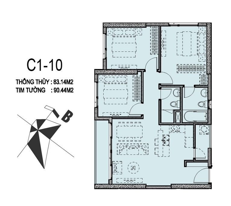 Căn hộ 10 tòa C1 Vinhomes D' Capitale Trần Duy Hưng