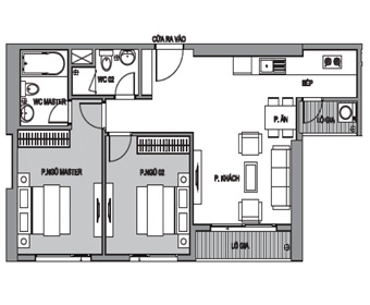 Căn hộ 11 tòa C3 D'.Capitale Trần Duy Hưng, 2 phòng ngủ