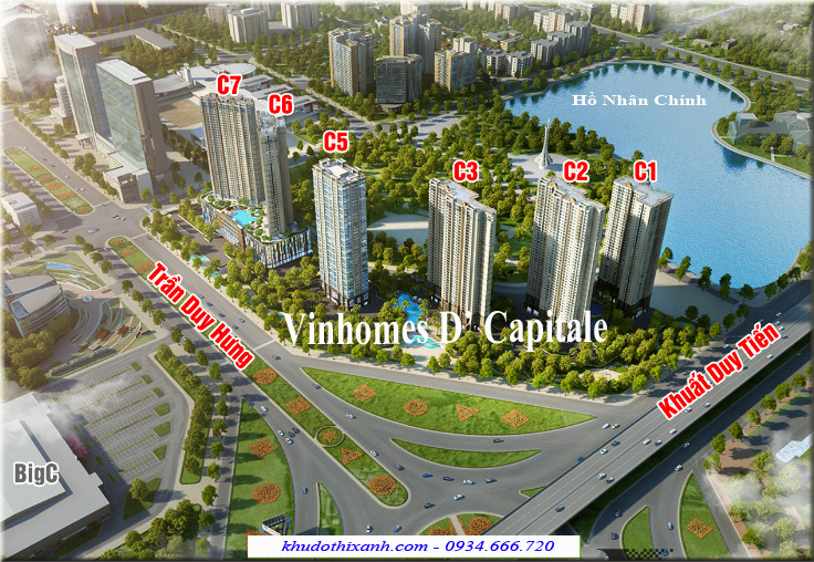 Vị trí tòa C1 Vinhomes D' Capitale Trần Duy Hưng