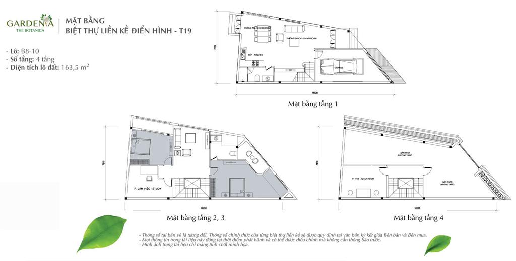 MẶT BẰNG BIỆT THỰ LIỀN KỀ ĐIỂN HÌNH - T19 MẶT BẰNG BIỆT THỰ LIỀN KỀ ĐIỂN HÌNH - T19