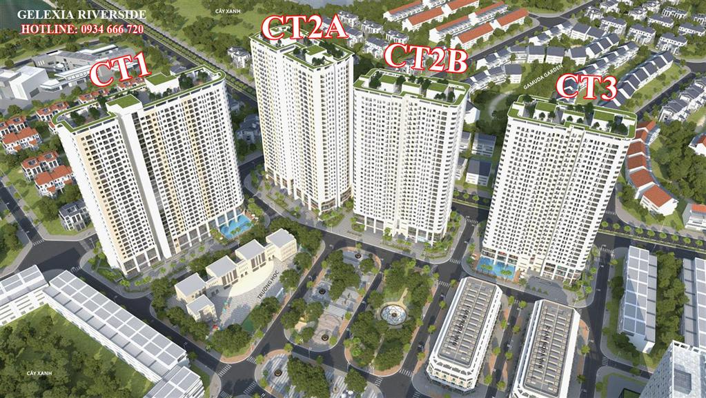 Phối cảnh chung cư Gelexia Riverside - 885 Tam Trinh, Hoàng Mai