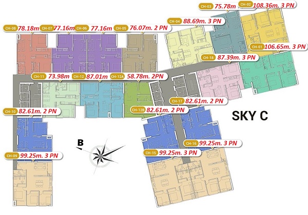 Mặt bằng chi tiết tòa C Imperia Sky Garden