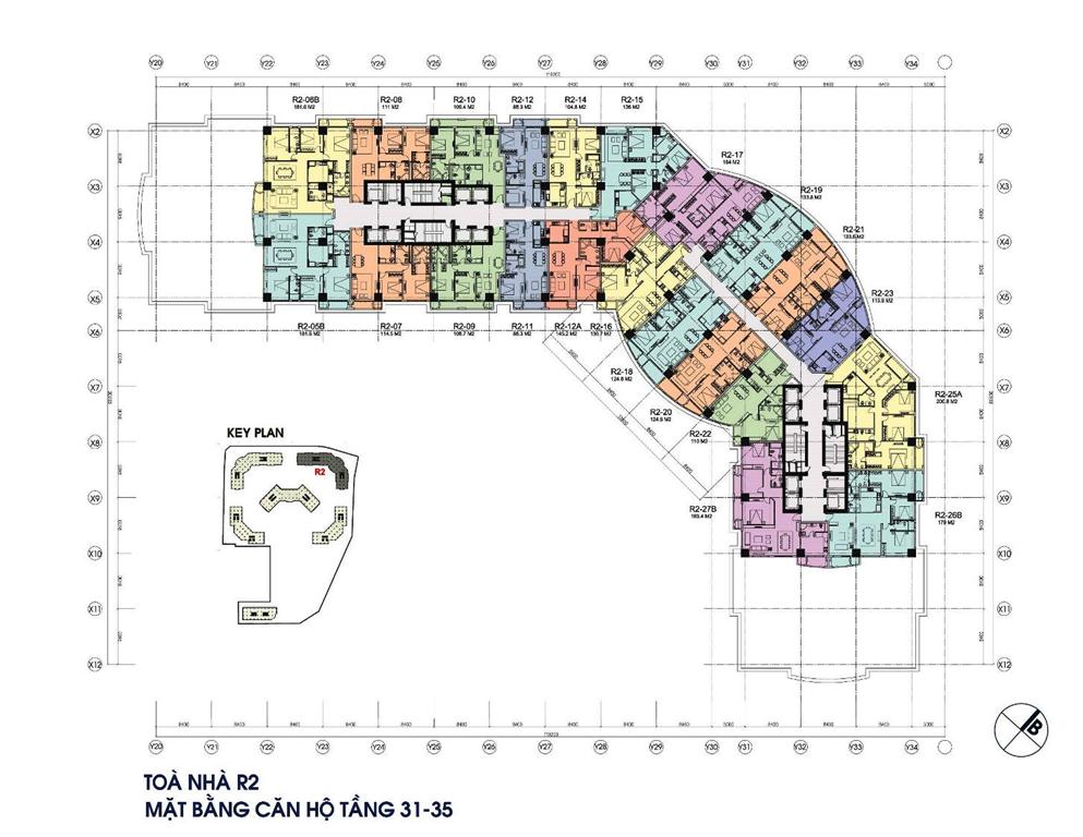 MẶT BẰNG TẦNG 31 - 35 TÒA R1 ROYAL CITY