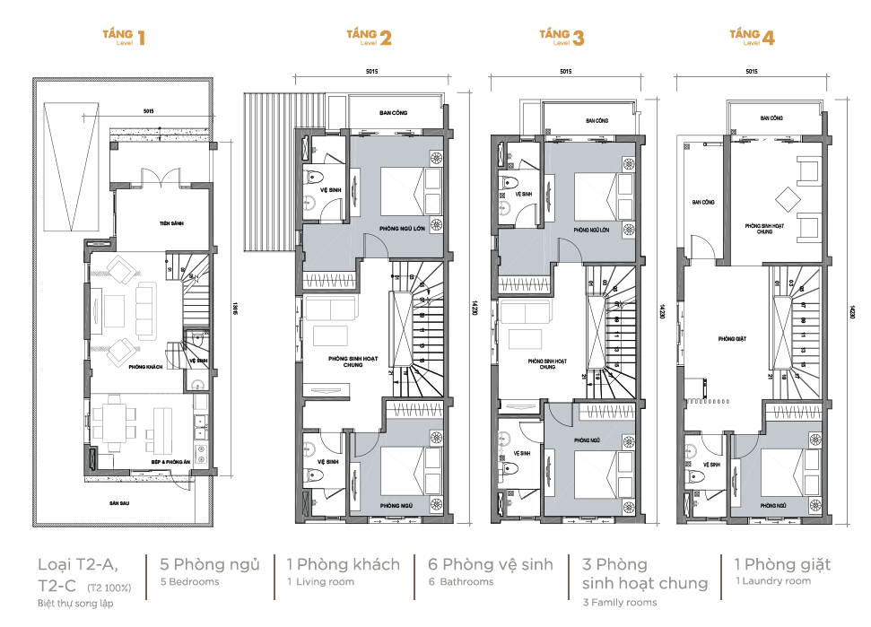 Vinhomes Thăng Long mẫu biệt thự song lập - T2-A, T2-C