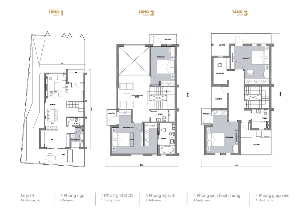 Vinhomes Thăng Long mẫu biệt thự song lập - T4