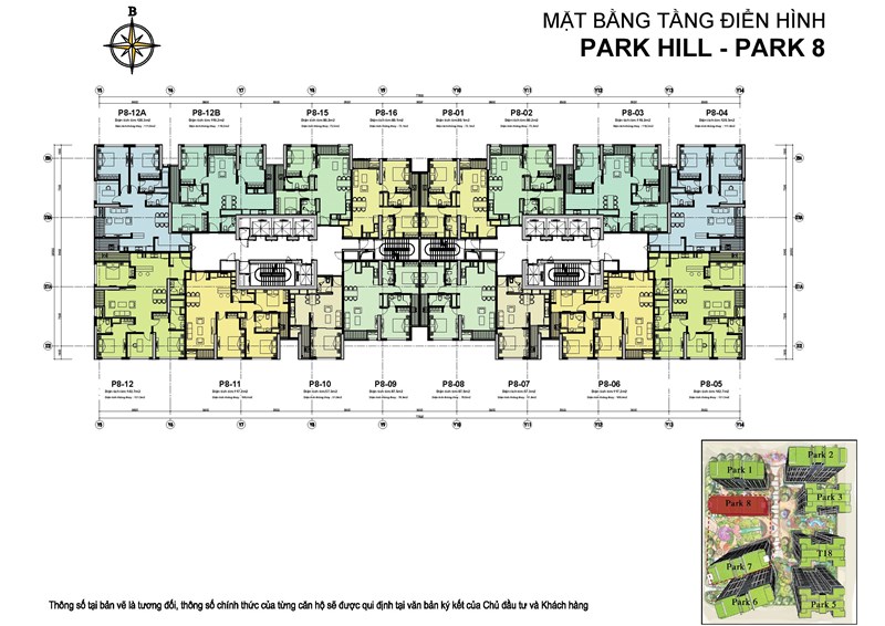 Mặt bằng tầng điển hình tòa Park 8 - Times City Park Hill