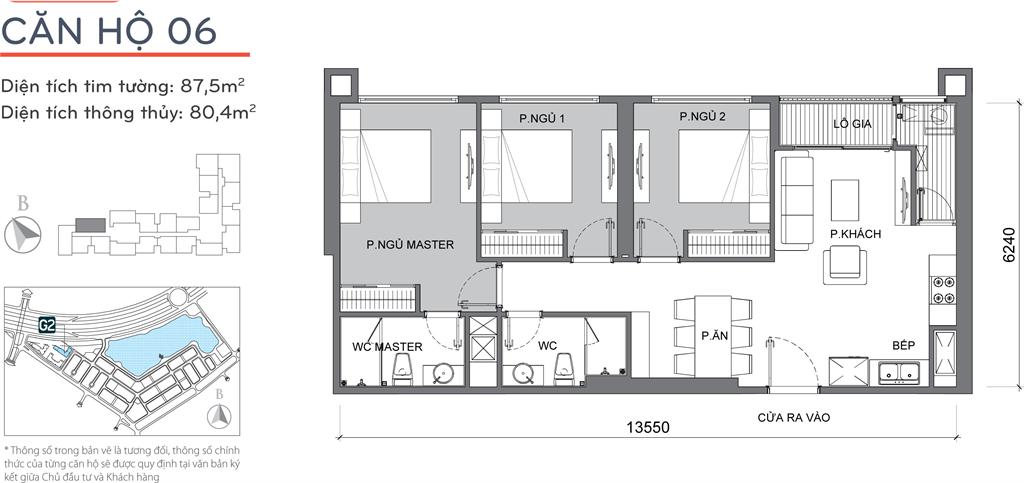 Căn hộ 06 chung cư G2 Vinhomes Green Bay Mễ Trì