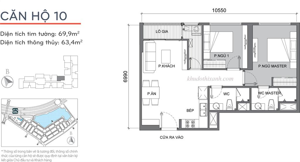 Căn hộ 10 chung cư G2 Vinhomes Green Bay Mễ Trì