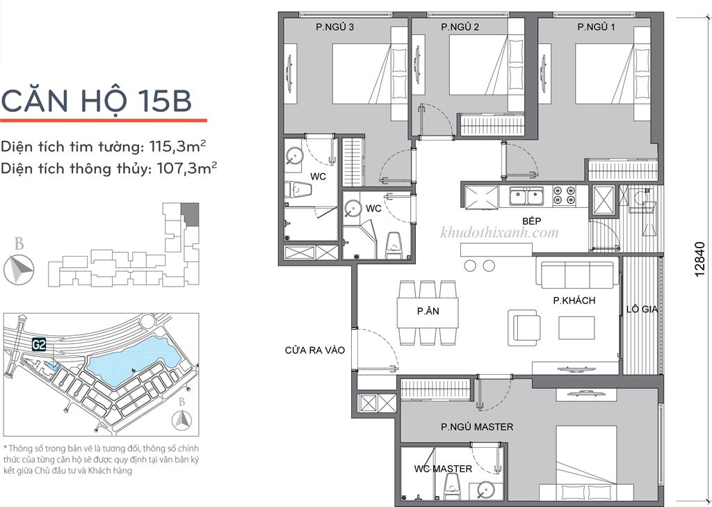 Căn hộ 15B chung cư G2 Vinhomes Green Bay Mễ Trì